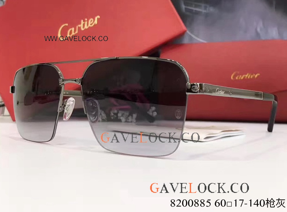 New Arrival Cartier Replica Sunglasses / Gray Double-bar Sunglasses